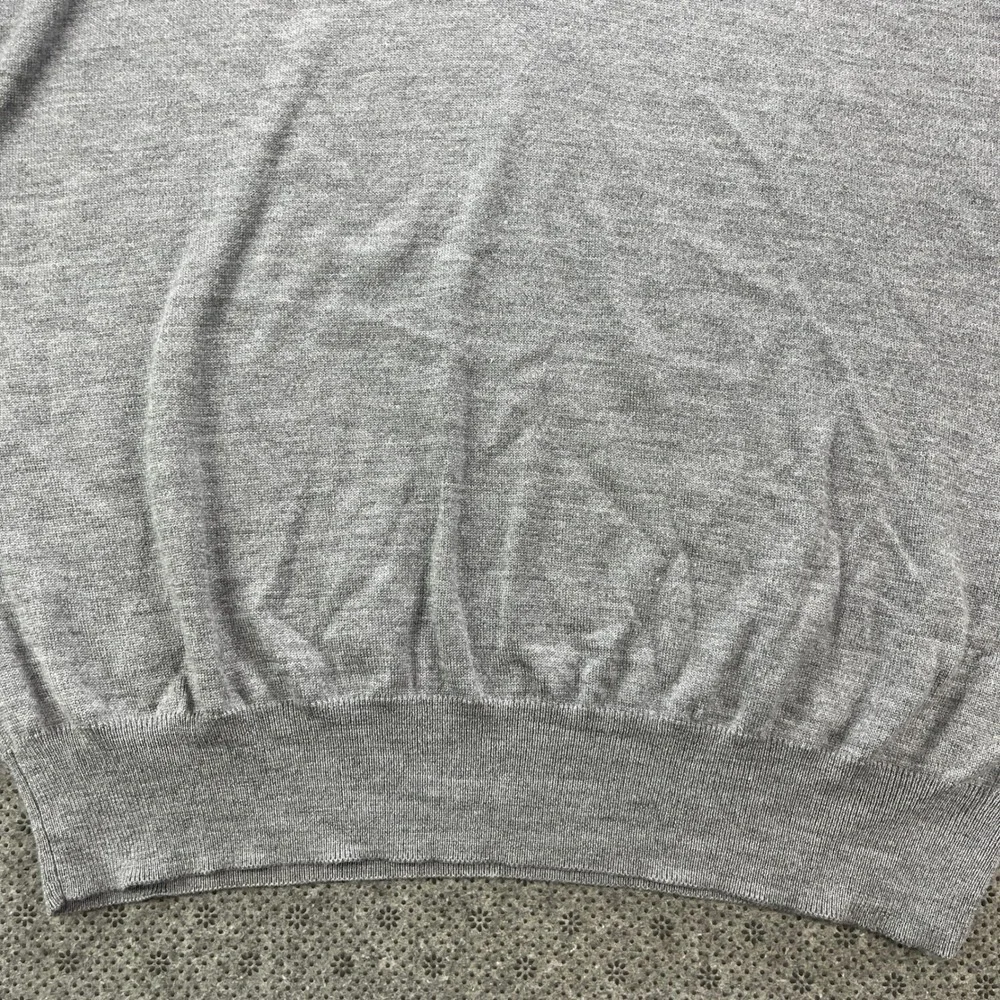 Peter Millar Crown Soft Gray Merino Wool Silk Quarter Zip Sweater Mens XXL